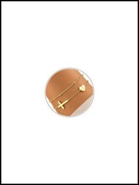 Gold Plated Initial Cross Bracelet Women Christian Jewelry Gift